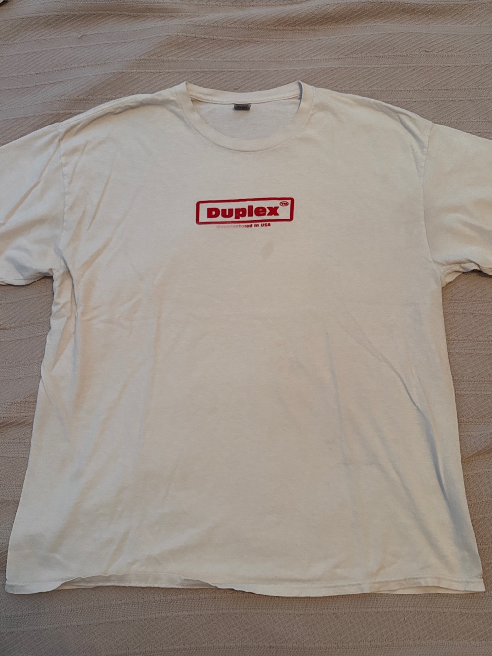 Vintage Duplex Logo Crewneck T-Shirt in White